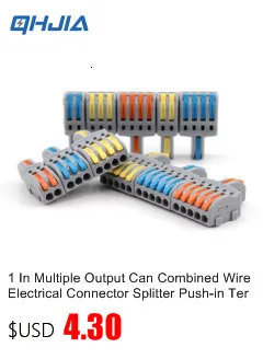 Description Picture 4 of item5PCS Wire Connector Electric Universal Quick Conductor Splitter Push-in LED Cable Terminal Blocks Mountable Rail Junction Box