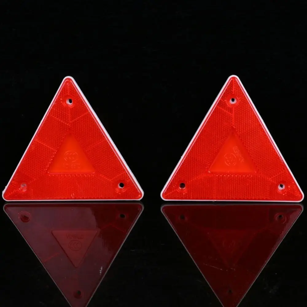 Triangle Warning Reflector Sign Frame Alerts Safety Plate Rear Light Trailer Fire Truck Car Reflective Strip Sticker