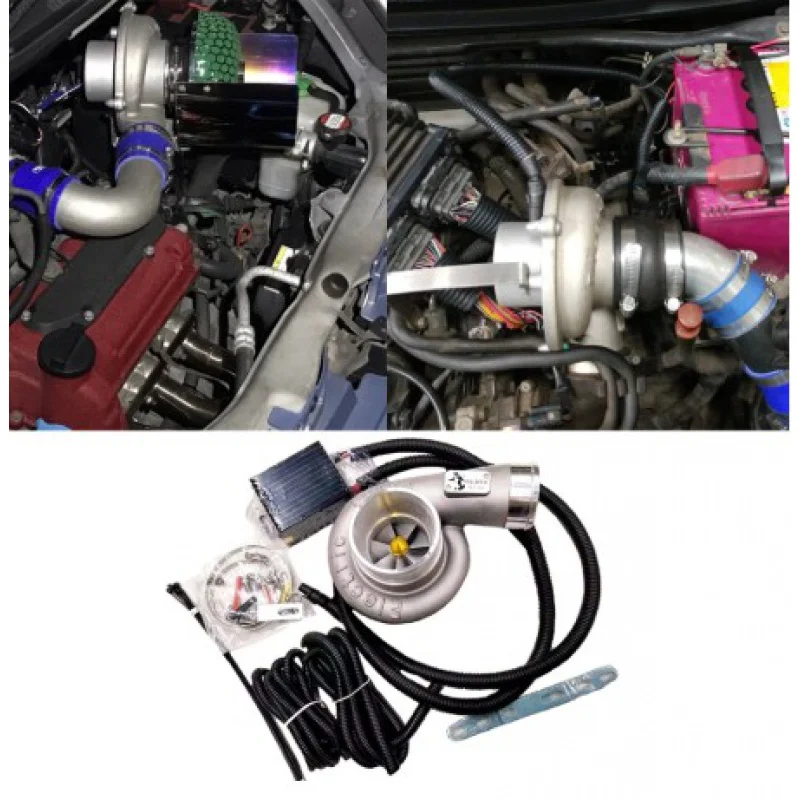 Auto Electric Turbo Supercharger Kit Thrust Motorcycle Electric Turbocharger Air Filter Intake for all car improve speed