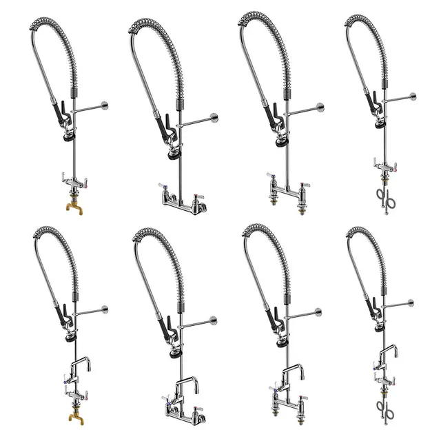 Pre Rinse Sprayer ก๊อกน้ําห้องครัวเชิงพาณิชย์อุตสาหกรรม Pre Rinse ฤดูใบไม้ผลิก๊อกน้ําแบบดึงลง Sprayer Kitchen multi-function de 1