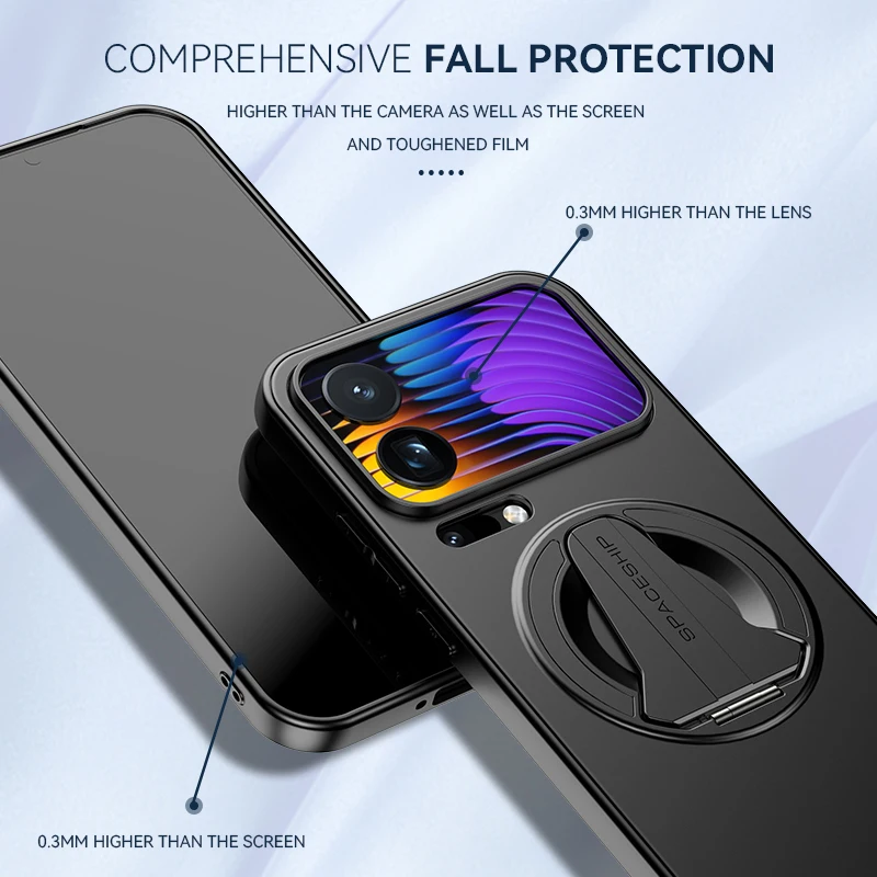 Premium Metal Paint Magnetic Charging Stand Phone Case - Drop-Proof & Fingerprint-Resistant Design