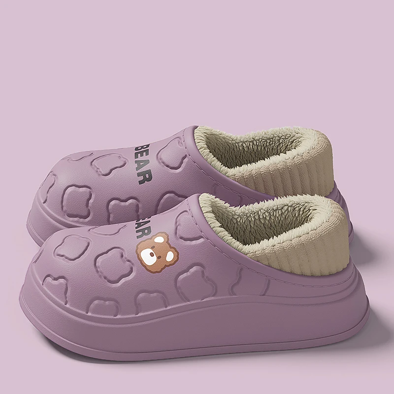 Pantofole in cotone impermeabili per donna uomo inverno esterno interno casa peluche caldo suola spessa scarpe in cotone antiscivolo per coppia