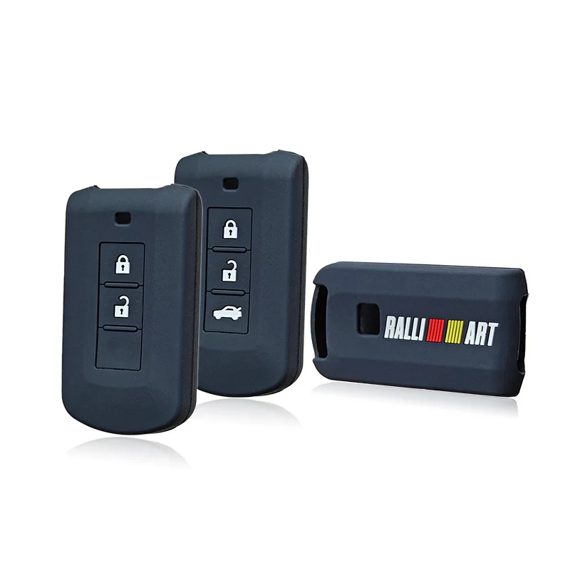Key Case For MITSUBISHI Ralliart OUTLANDER Lancer EX ASX Colt Grandis Pajero Sport Remote holder Silicone Key FOB Protect Case Cover Skin