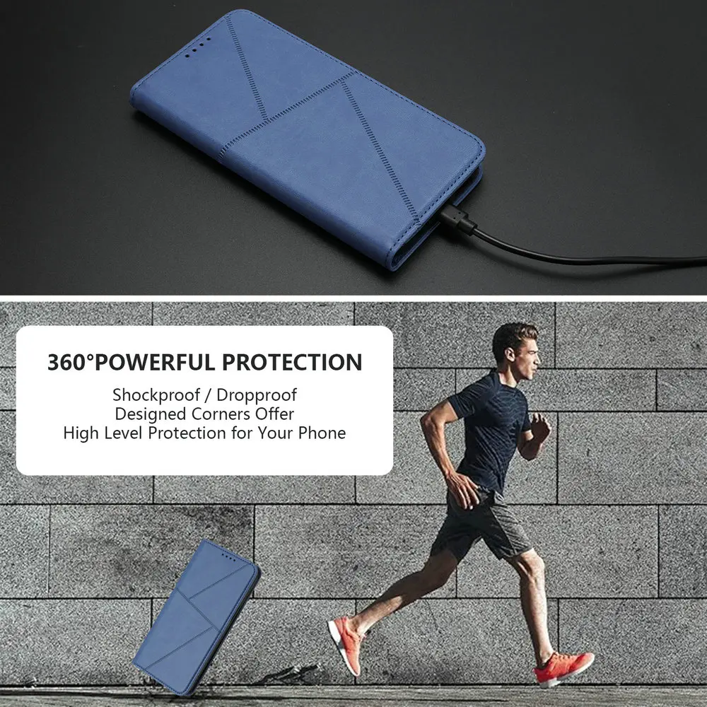 Sleek Magnetic Leather Flip Book Phone Case - Universal Fit