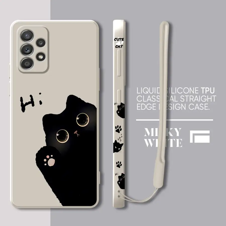 Cartoon Black Cat Phone Case - Sleek and Stylish Design