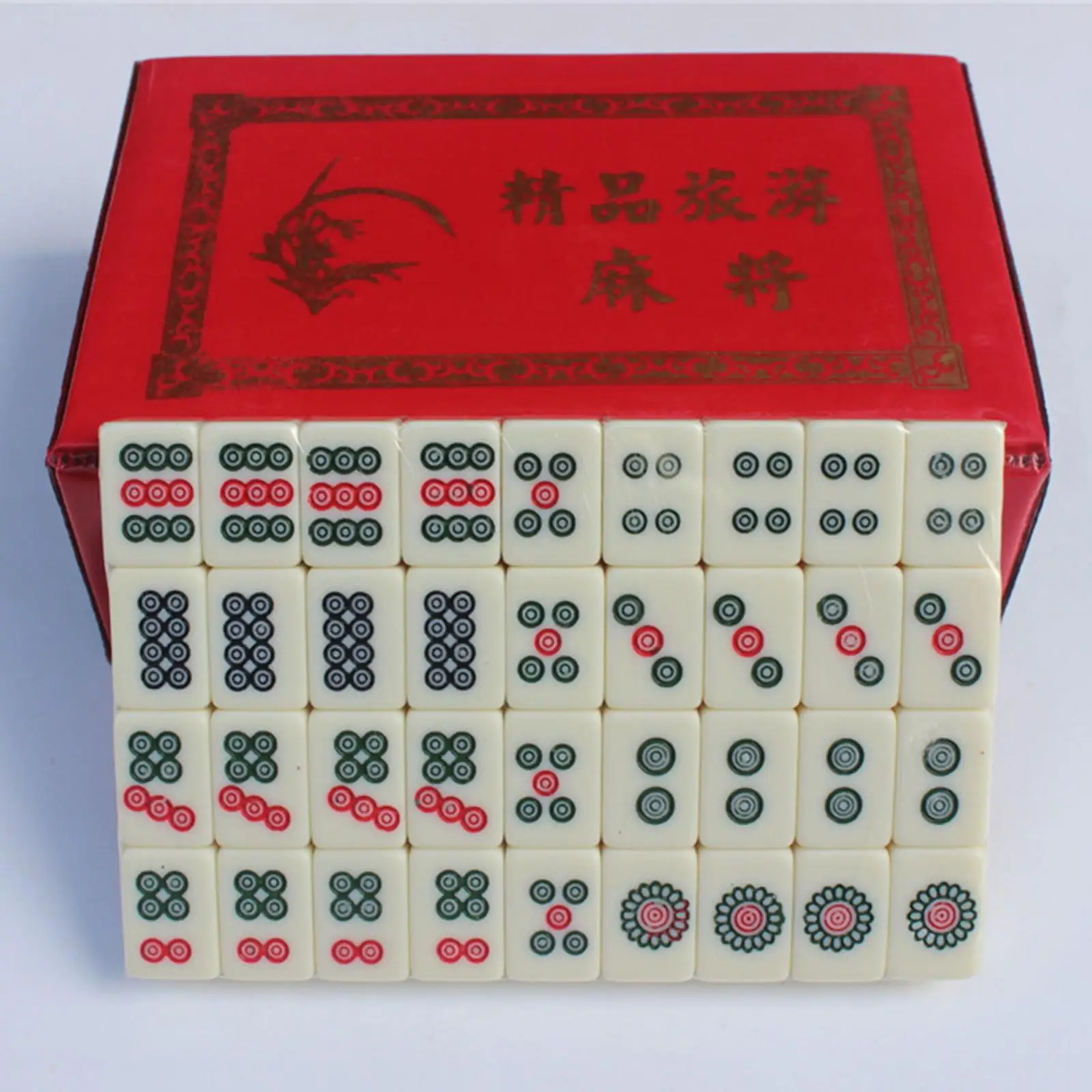 Small Chinese Mahjong Set Board Game mahjong with Storage Box Traditional for family game