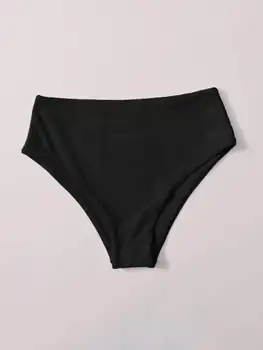 High Waisted Plain Bikini Bottoms For Women Summer Beach Swimwear