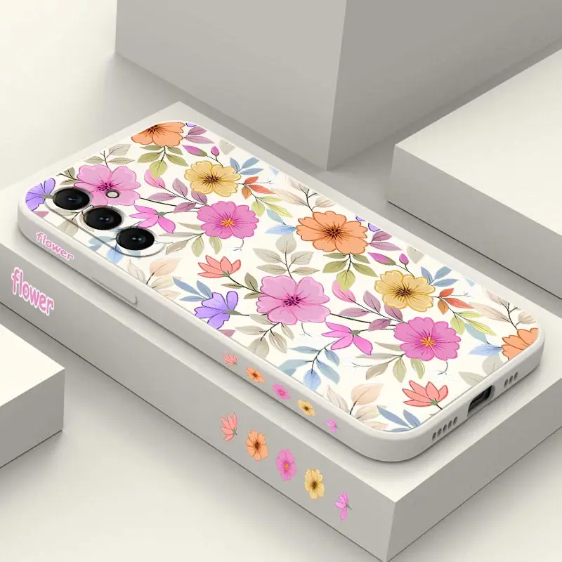 Vibrant Floral Silicone Phone Case Cover