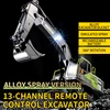 Huina new 339D 1:18 Alloy 13Channel Remote Control Excavator Version 2.4G Wireless Large Construction Vehicle Excavator Toys 2