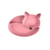 Premium Silicone Suction Plate Food Grade Non-slip Grip Dish Cartoon Fox Self Feeding Training Baby Bowls for Toddler