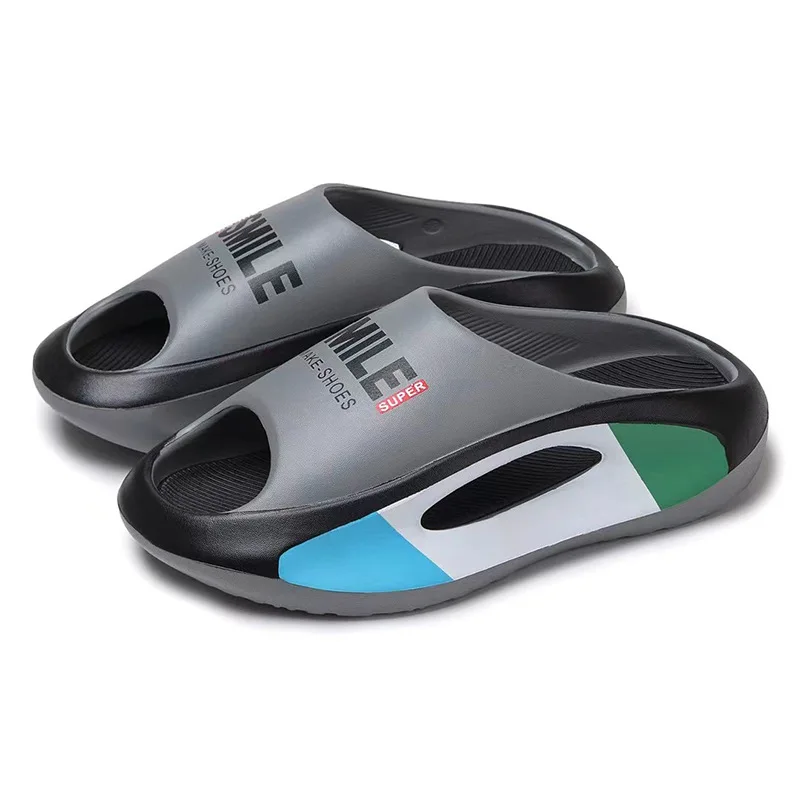New Stylish Men Slides Male Beach Slippers Thick Platform Soft Comfortable Non-Slip Massage Shoes Fashion Couple Slippers 36-45