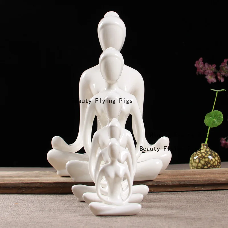 Ceramic Creative Tea Pet Yoga Immersive Zen Girl Ornament Home Simplicity Character Cabinet Decoration