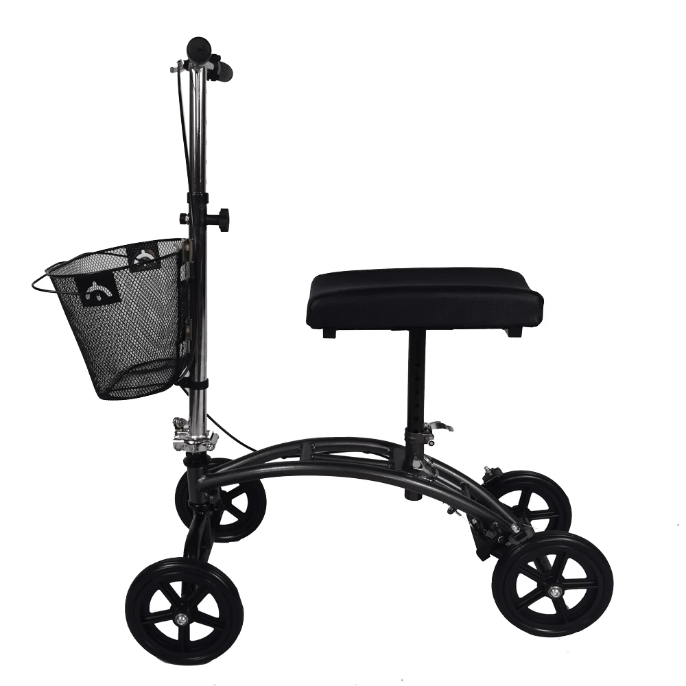 Drive Medical 796 Dual Pad Steerable Knee Walker with Basket, Alternative to Crutches