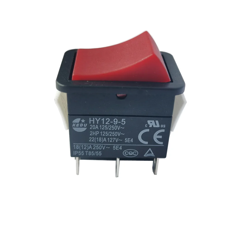 Interruptor de Botão Elétrico Liga Desliga Peças Kedu Cafeteira com Pinos 20a 125 250v 2hp Industrial para Ferramentas Elétricas