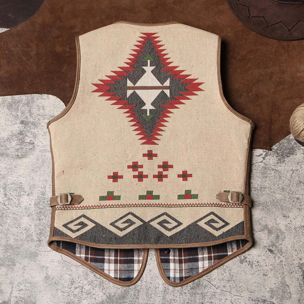 

DSCV498 RockCanRoll, Азиатский Размер, сверхкачественный жилет из коровьей кожи, стильный прочный жилет Navajo