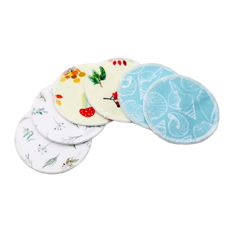 Reusable Nursing Pads 6 Pcs Washable Bamboo Fiber Breastfeeding Breast Pad Super Absorbency Mat for Mum Maternity Feeding Pad