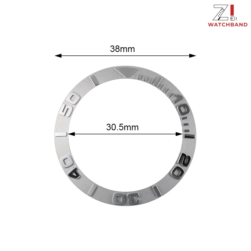 Ceramic 3D Raised Letter Watch Bezel Insert Accessory