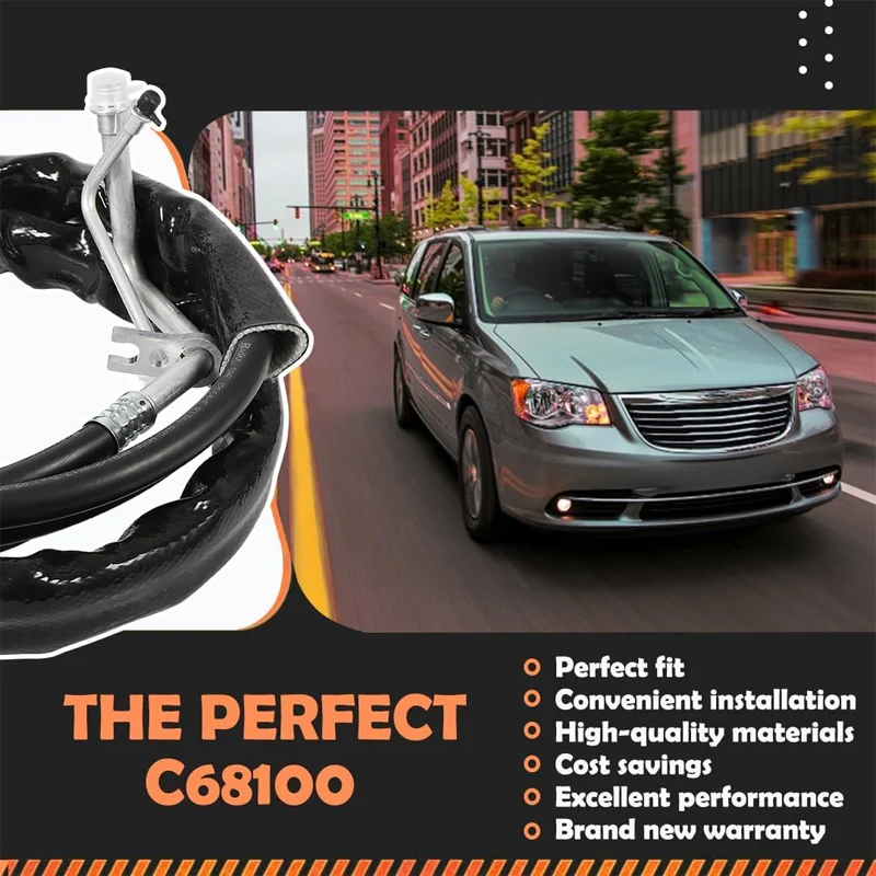 Fit for Rear AC Line Set Air Conditioning Hoses C68100 2012- Dodge Caravan、Grand Caravan、Chrysler -Country and Town Minivans