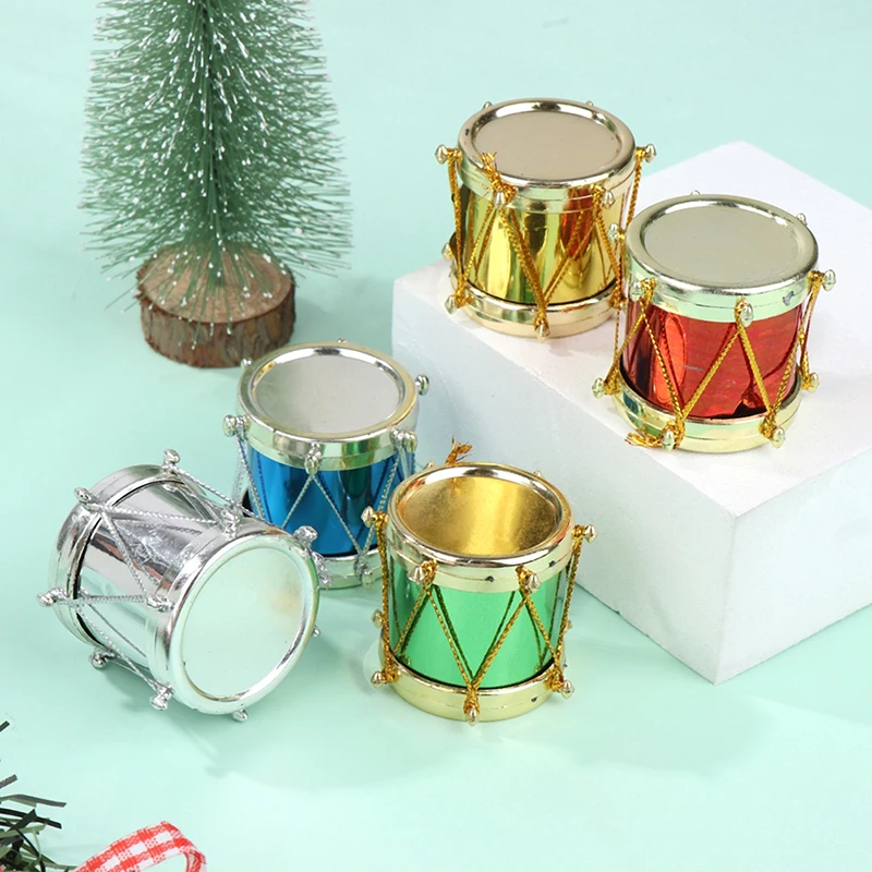 

1:12 Dollhouse Miniature Drum Model Instrument Christmas Living Scene Decor Ornament Kids Pretend Play Toys Gift