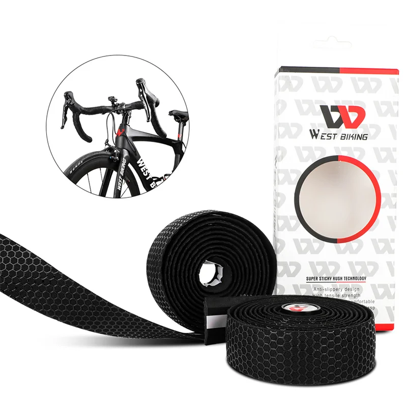 WEST BIKING Professional Soft Road Bike Handlebar Tape PU EVA Anti-slip Bike Bars Grips Tape Cycling Bicycle Handlebar