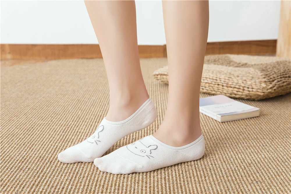5 Paare/los Cartoon Katze Fuchs Bär Socken Niedlichen Tier Frauen Sommer Lustige Kurze Knöchel Sokken Dropship – Detail 35