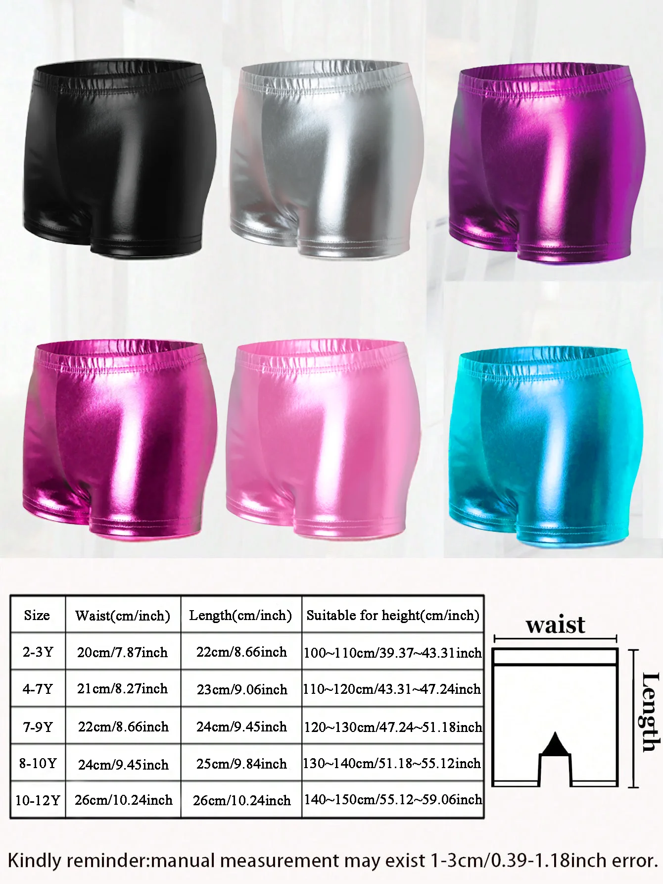 1 Paar modische Ballett-Trainingsshorts für Babymädchen mit Glitzer, Sommer-Yoga-Shorts mit hoher elastischer Taille für Kinder von 2-12 Jahren – Detail 1