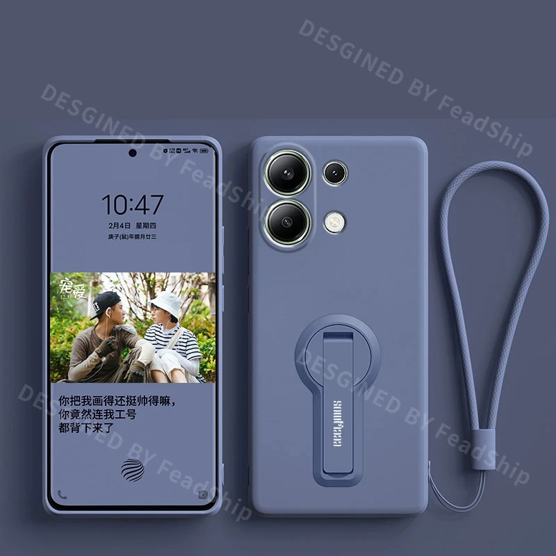 Liquid Silicone Shockproof Protective Phone Case with Holder Bracket