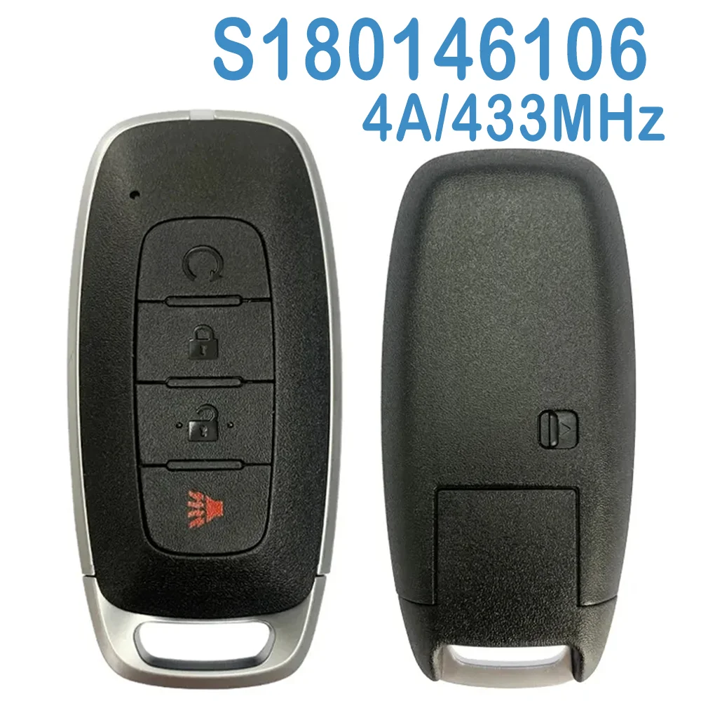 S180146106 Auto Smart Remote Control 433Mhz 4A Chip 3 + 1B Sostituire Car Key Fob Per Nissan Kicks Ariya Rogue Pathfinder