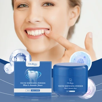 Polvere Sbiancante per Denti - Alito Fresco e Rinfrescante, Rimozione Efficace della Placca, Denti Splendidi e Luminosi e Cura Orale Lenitiva