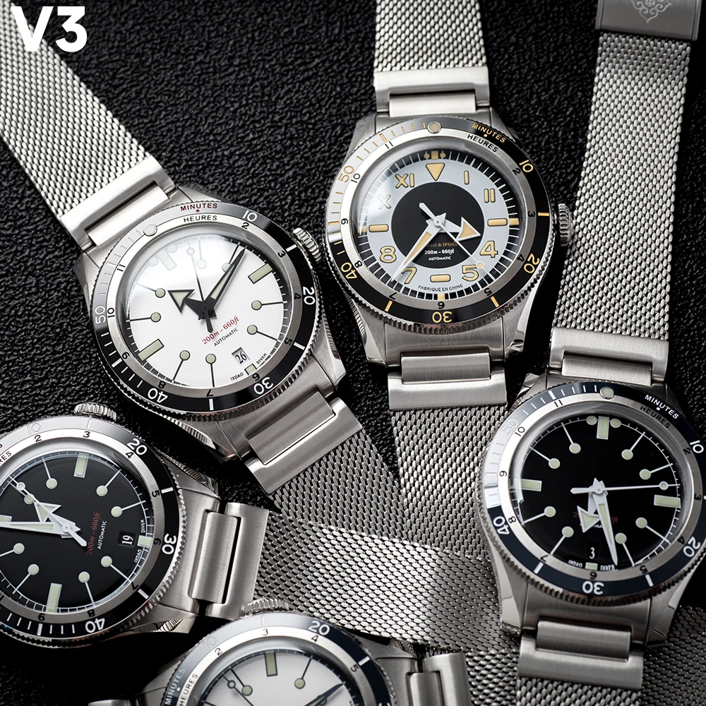 2024 NEW IPOSE IX&DAO GMT Men Automatic Mechanical Watch PT5000 40mm Luxury Sport Casual  5303 AR Coating C3 Diving Reloj Hombre
