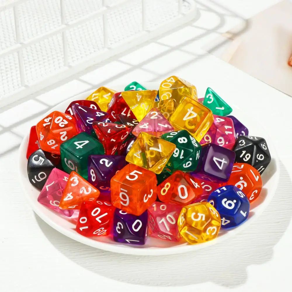 7Pcs/Set Polyhedral 7-Die Dice Set Game Dice For TRPG DND Accessories D4 D6 D8 D10 D12 D20 For Board Card Game Math Games