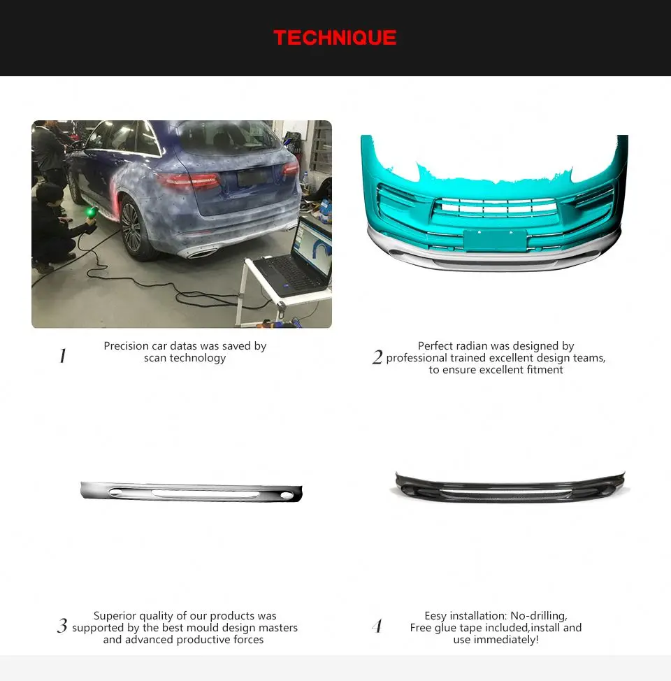 마칸 베이스 스포츠 유틸리티 4도어 2022 2023용 카본 파이버 프론트 범퍼 립