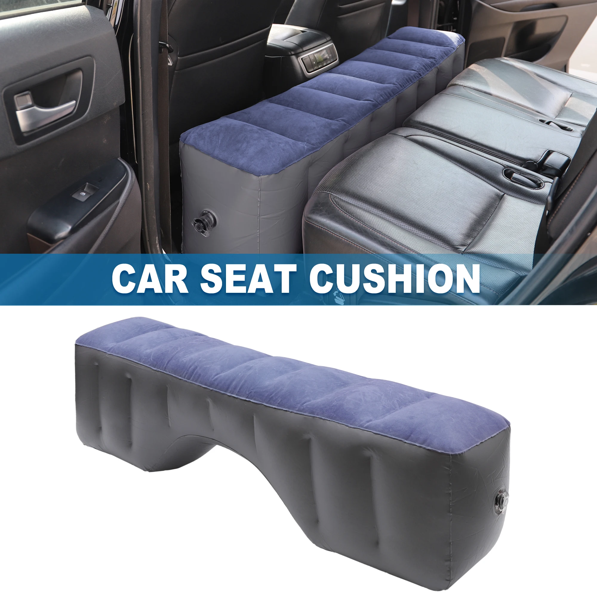 UXCELL Car Mattress Sleeping Mat Comfortable Rear Seat Air Bed Gap Pad for Napping Travel Blue Gray Car Interior Accessories