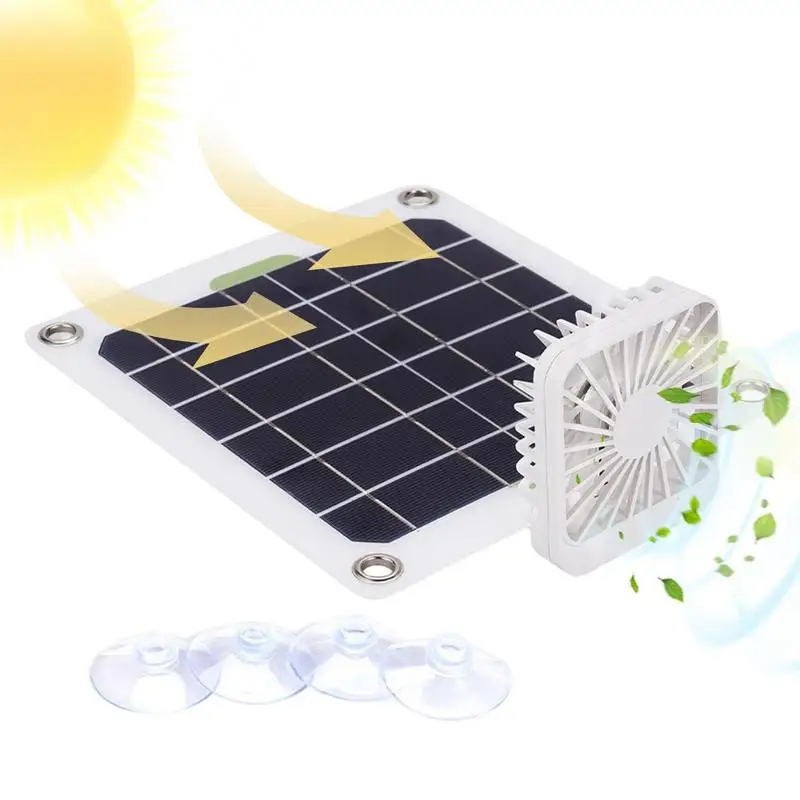 

Solar Vent Fan Greenhouse Exhaust Fan Ventilation Vent Fan 10W Solar Panel With Exhaust Fan Solar Fan For RV Camping Chicken