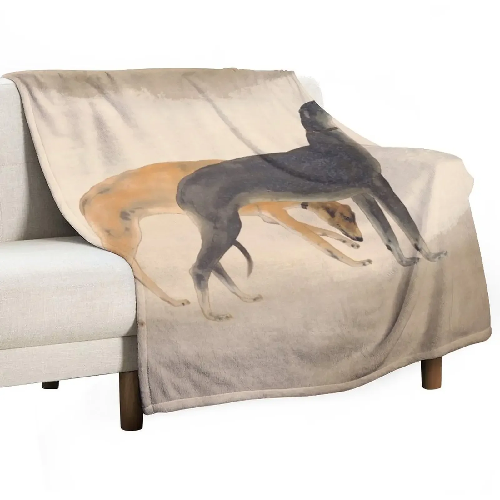 

Two Greyhounds Throw Blanket Loose warm winter Bed Blankets
