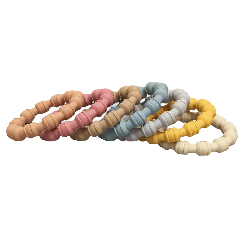 Baby food grade silicone teethers children's bracelet baby teething stick children mouth muscle trainer 3