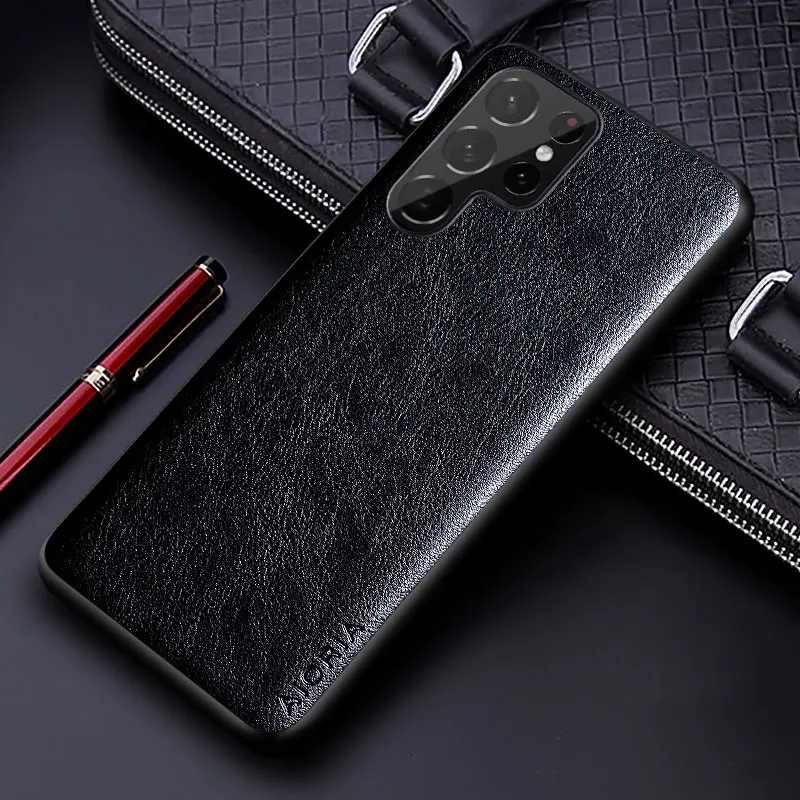 Luxury PU Leather Solid Color Phone Case – Soft TPU & Hard PC