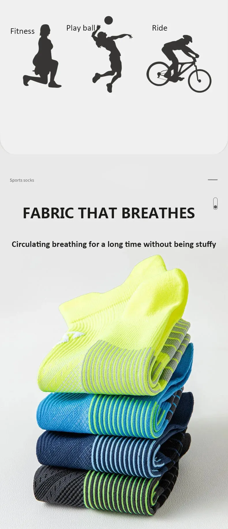 Running Ankle Socks - 4 Pairs Athletic Breathable Mesh Quick Dry Socks for Men & Women