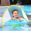 Baby Waist Floating Lying Swimming Ring Pool Toy Swimming Trainer Solid Non-Inflatable Newborn Baby Swim with Canopy 4