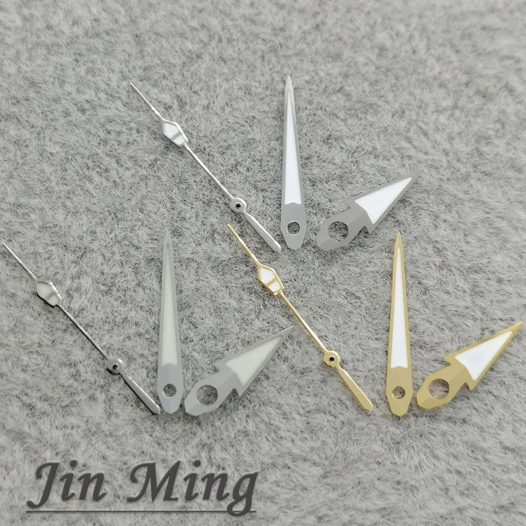 Luminous Green and Silver-Gold Watch Hands for Timepiece Customization
