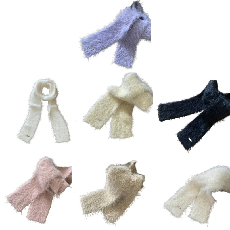 

Solid Color Scarf for Teens Girls Winter Breathable Scarf for Students Camping Shopping Dopamine Look Taking Photo