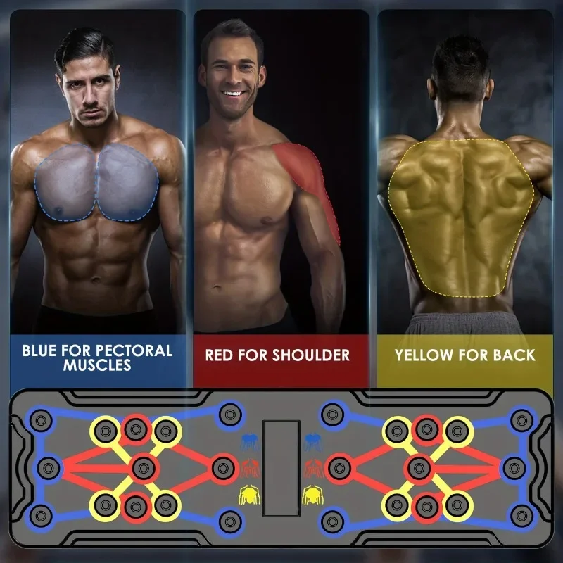 Portable Multifunctional Push-up Board Set With Handles Foldable Fitness Equipment For Chest Abdomen Arms And Back Training folding push up board push up board