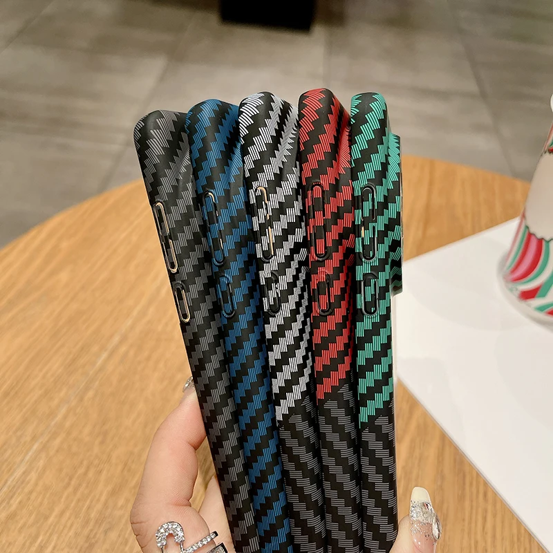 Carbon Fiber Texture Matte Hard Cover – Thin Shockproof Bumper Case
