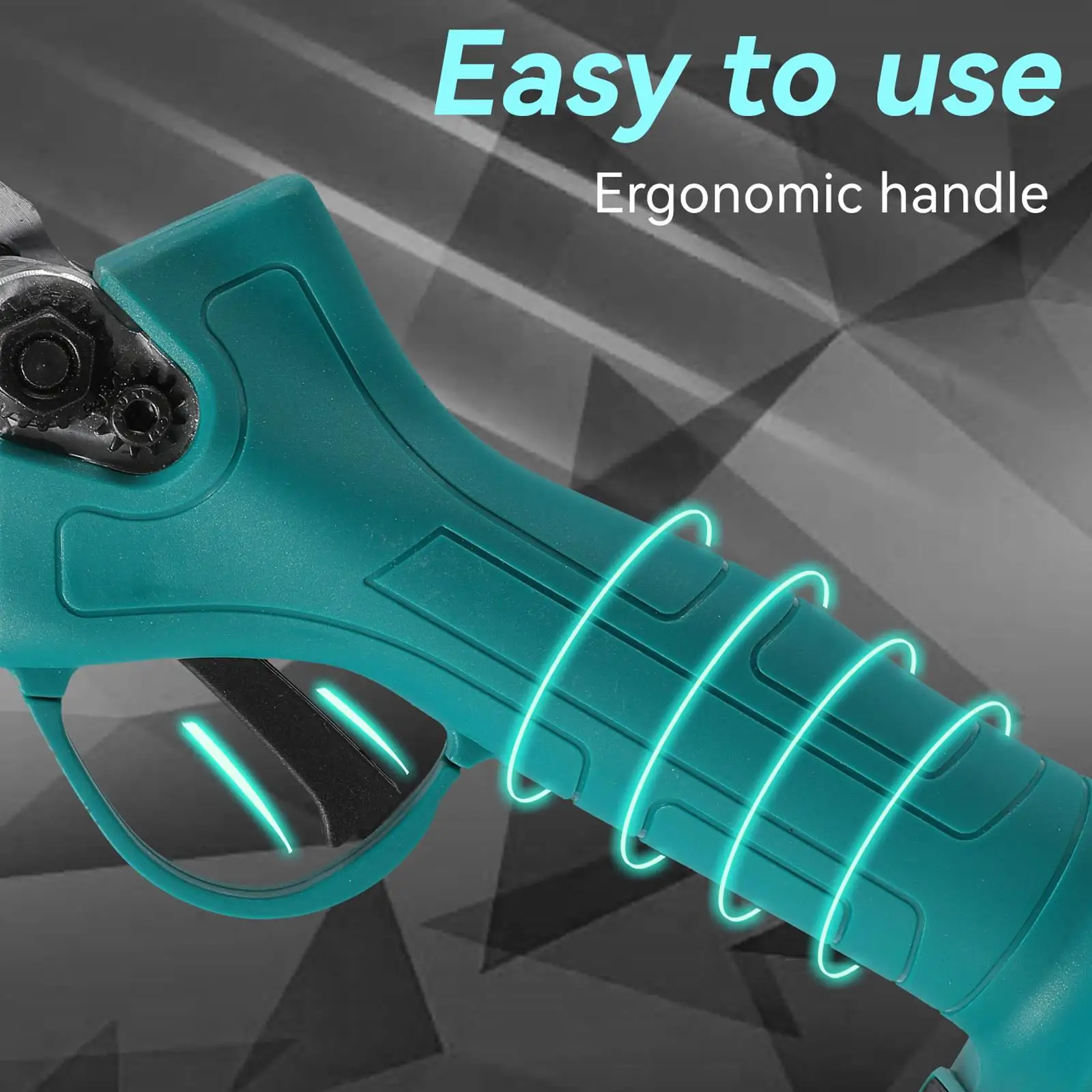 Shears cutting through a garden branch