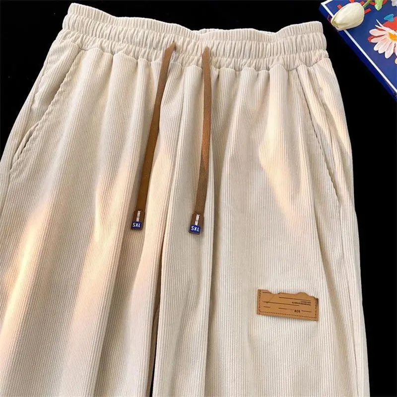 Autumn Winter KPOP Fashion Style Harajuku Slim Fit Trousers Loose All Match Sport Casual Pants Thickening Straight Leg Pants