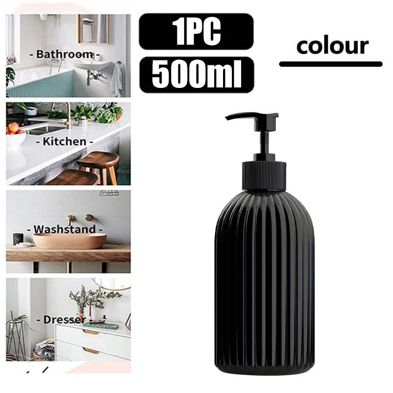 2pcs 500ML Soap Dispenser Bathroom Shower Body Wash Shampoo Refillable Kitchen Dish Hands Soap Liquid Container