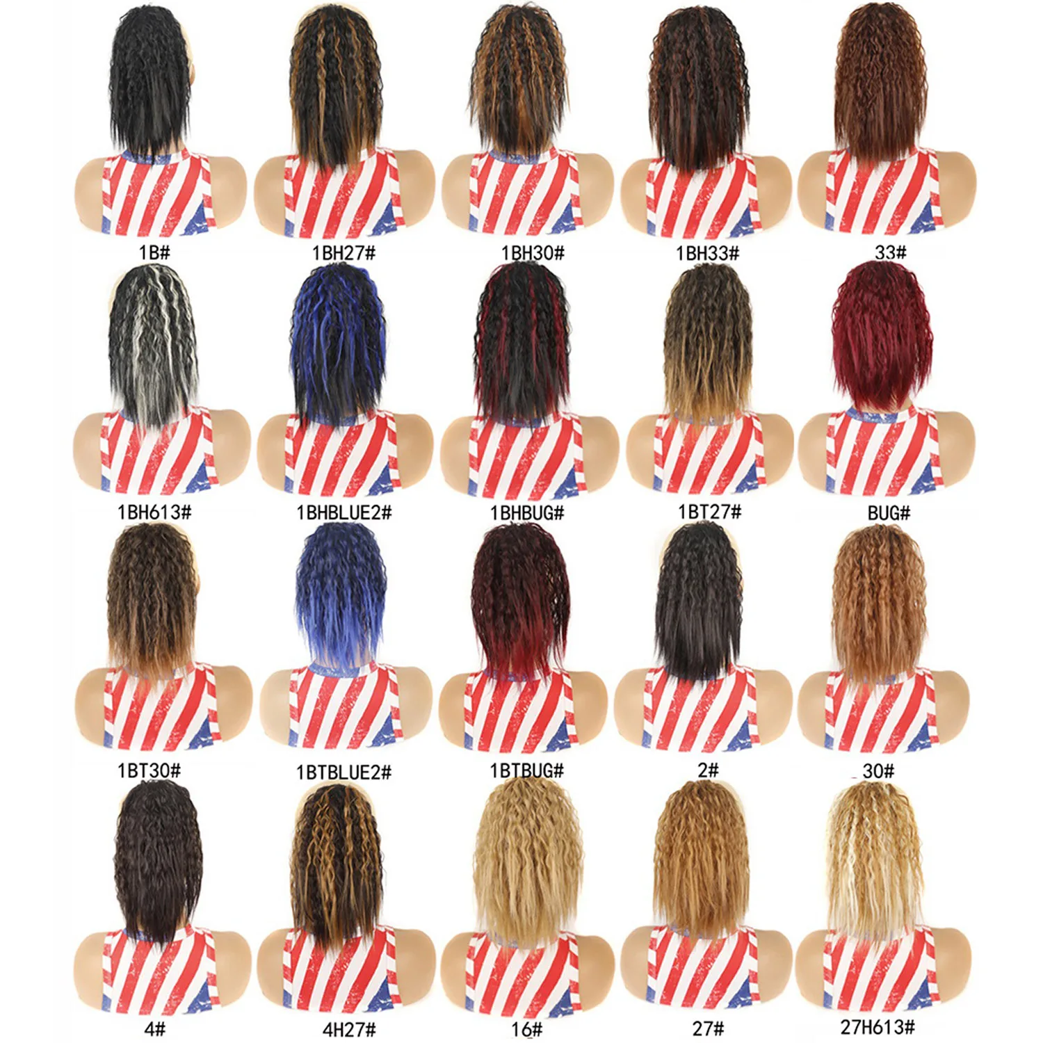 Drawstring Ponytail Loose Curly for Black Women 10Inch Synthetic Hairpieces Clip in Jerry Curls Extension fake hair extensions
