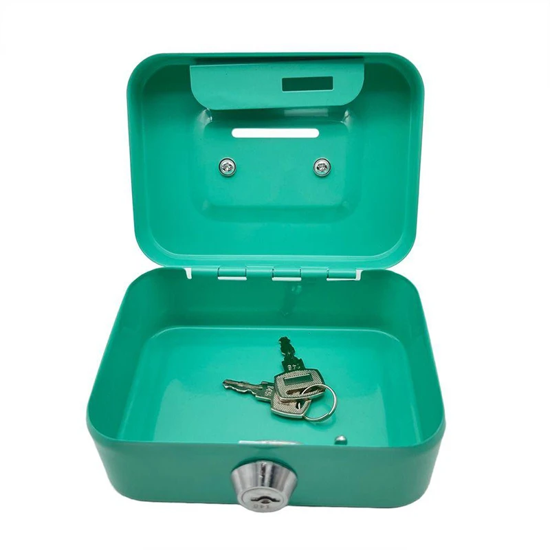 Desktop Storage Box Metal Keylock Storage Box Money Box Adult Deposit Coin Adult Cash Register 4.53 * 3.35* 1.97" Deposit