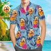 Custom Dog Face On A Hawaiian Shirt For Pet Lover DIY Personalized Pet Photo Beach Shirts For Men Oversized T Shirt 4