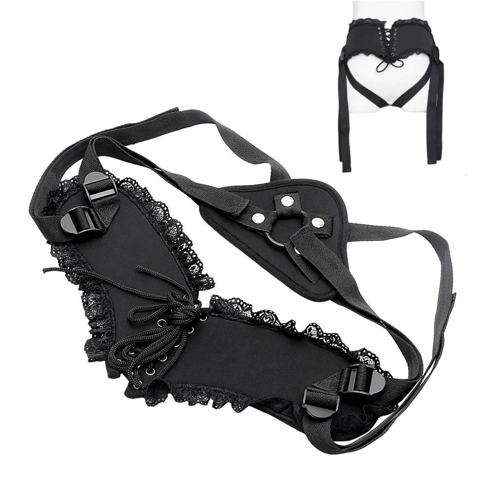 Strapon wearable bondage renda brinquedo sexual mulher lésbica_voghion.com